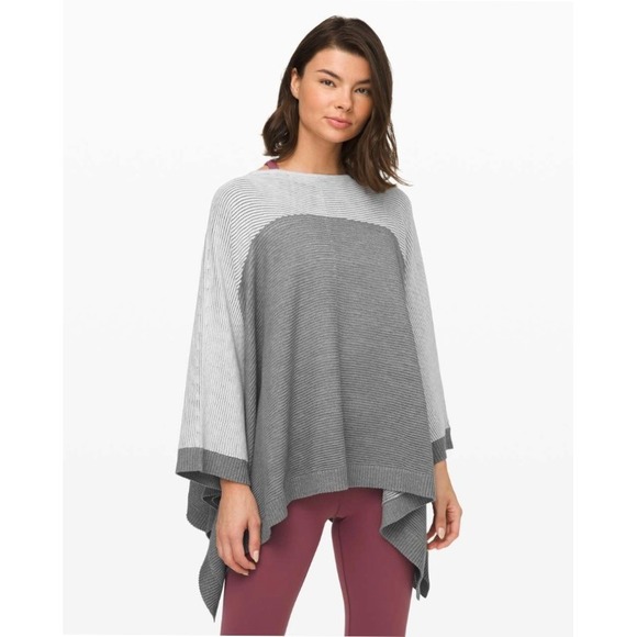 lululemon athletica Sweaters - LULULEMON It All Lines Up Poncho Heathered Core Ultra Light Grey Medium Grey O/S